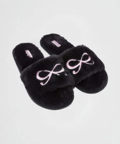 Fake Fur Slippers Bow -Mode Dessous Geschäft 160764 5