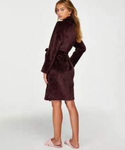 Kurzer Bademantel Fleece Rip -Mode Dessous Geschäft 169405 4