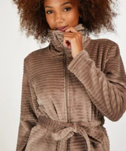 Bademantel Zip Fleece -Mode Dessous Geschäft 200336 2