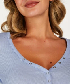 Langarm-Pyjamatop -Mode Dessous Geschäft 201768 2