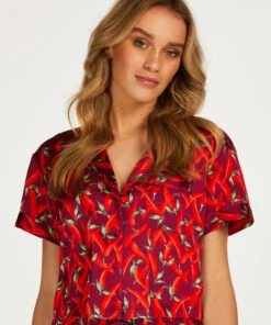 Kurzärmelige Satin-Jacke -Mode Dessous Geschäft 201810 1